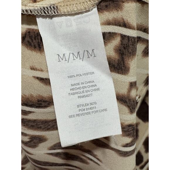 Cabi 3070 Blouse Size Medium Brown Top Ginger Leopard Tank Zip Shell Career - Picture 6 of 7